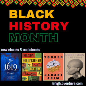 Image with "Black History Month" showing the book covers for four newly added titles.
