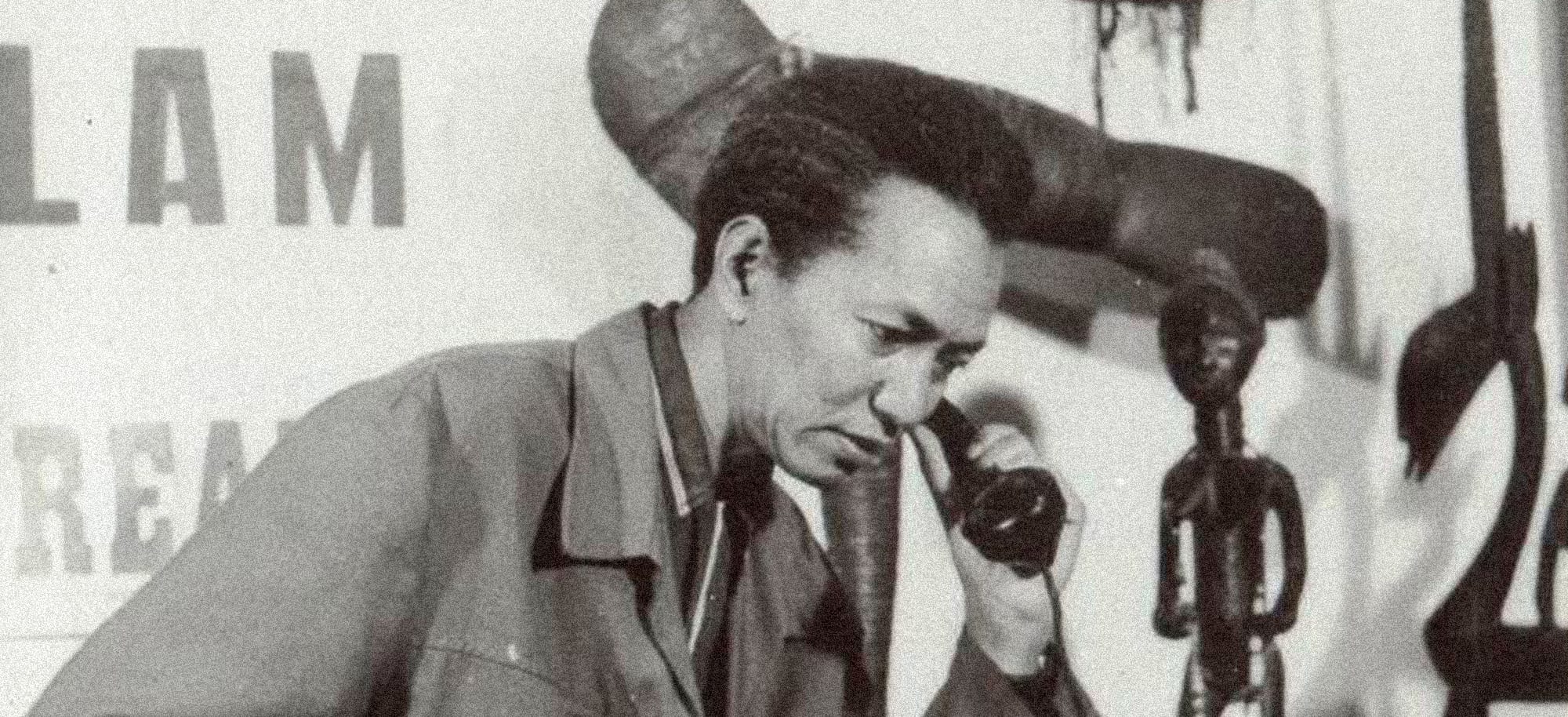 Photo of Wifredo Lam in his Havana Studio, circa 1955