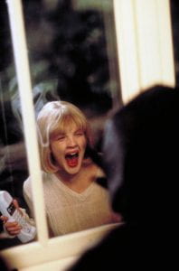 drew Barrymore screaming out a window