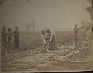 Original Photograph (SC PHOTO 0001- [Two Men Bending Rails])