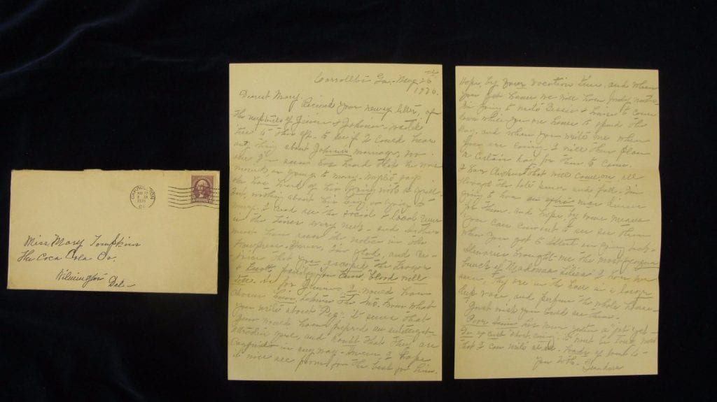 Letter sent to Wilmington, DE