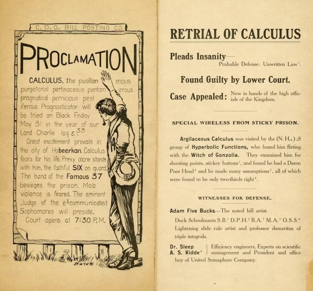 Calculus Cremation pamphlet from Steven’s Institute of Technology