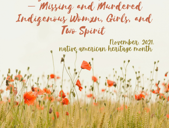 November 2021: Missing and Murdered Indigenous Womxn, Girls, and Two Spirit